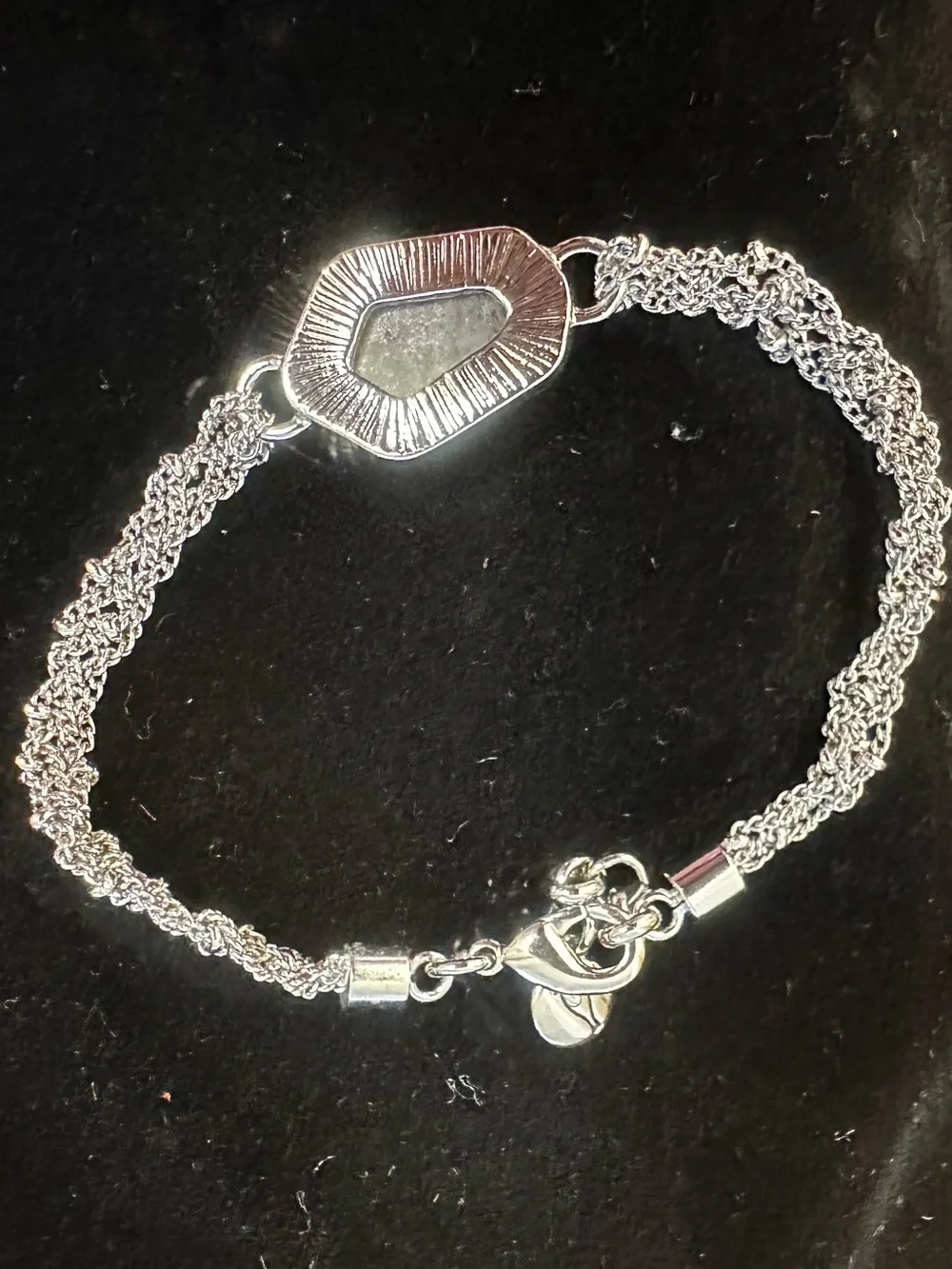 Chloe + Isabel Silver Ocean Lace Braided Bracelet w/ Citrine Amber Stone